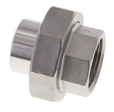 Union Connecteur droit Rp1'' femelle x 33.7mm extrémité à souder Acier inoxydable Joint plat PTFE 150bar (2107.5psi)