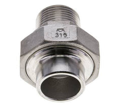Union Straight Connector R1'' Male x 33.7mm Weld End Stainless Steel Conical Seal 16bar (224.8psi)