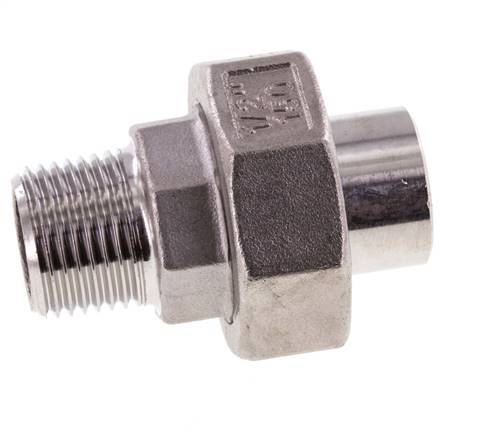 Raccord union droit R1/2'' mâle x 21.3mm extrémité à souder en acier inoxydable joint conique 16bar (224.8psi)