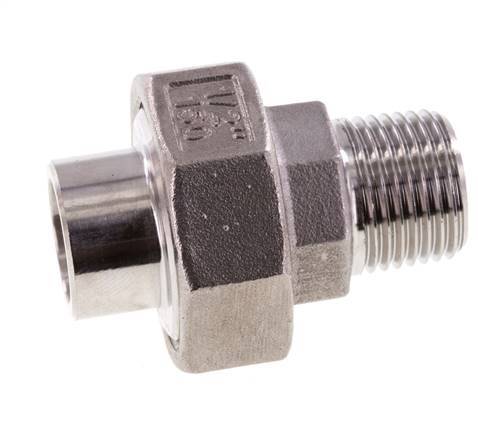 Raccord union droit R1/2'' mâle x 21.3mm extrémité à souder en acier inoxydable joint conique 16bar (224.8psi)