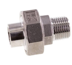 Raccord union droit R1/2'' mâle x 21.3mm extrémité à souder en acier inoxydable joint conique 16bar (224.8psi)