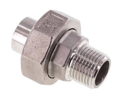 Raccord union droit R1/2'' mâle x 21.3mm extrémité à souder en acier inoxydable joint conique 16bar (224.8psi)