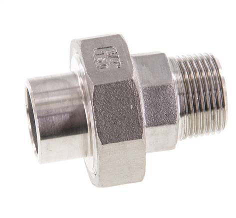 Raccord union droit R3/4'' mâle x 26.9mm extrémité à souder joint conique en acier inoxydable 16bar (224.8psi)
