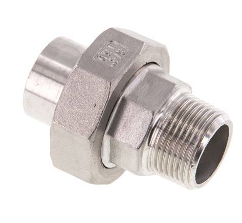 Raccord union droit R3/4'' mâle x 26.9mm extrémité à souder joint conique en acier inoxydable 16bar (224.8psi)
