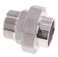 Raccord union droit R1 1/2'' Male x 48.3mm Weld End Acier inoxydable Joint conique 16bar (224.8psi)