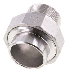 Raccord union droit R1 1/2'' Male x 48.3mm Weld End Acier inoxydable Joint conique 16bar (224.8psi)