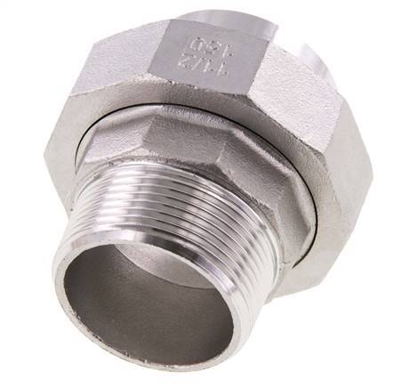 Raccord union droit R1 1/2'' Male x 48.3mm Weld End Acier inoxydable Joint conique 16bar (224.8psi)
