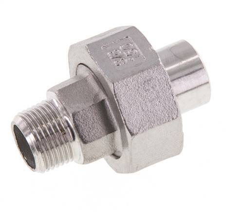 Raccord union droit R3/8'' mâle x 17.2mm extrémité à souder en acier inoxydable joint conique 16bar (224.8psi)
