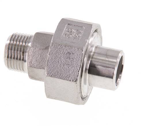 Raccord union droit R3/8'' mâle x 17.2mm extrémité à souder en acier inoxydable joint conique 16bar (224.8psi)