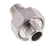 Raccord union droit R3/8'' mâle x 17.2mm extrémité à souder en acier inoxydable joint conique 16bar (224.8psi)