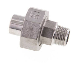 Raccord union droit R3/8'' mâle x 17.2mm extrémité à souder en acier inoxydable joint conique 16bar (224.8psi)