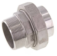 Raccord union droit R2'' mâle x 60.3mm extrémité à souder en acier inoxydable joint conique 16bar (224.8psi)