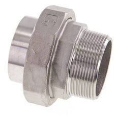 Raccord union droit R2'' mâle x 60.3mm extrémité à souder en acier inoxydable joint conique 16bar (224.8psi)