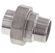 Raccord union droit R1 1/4'' mâle x 42.4mm extrémité à souder en acier inoxydable joint conique 16bar (224.8psi)