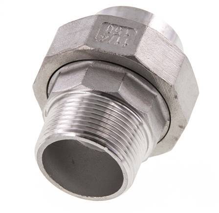 Raccord union droit R1 1/4'' mâle x 42.4mm extrémité à souder en acier inoxydable joint conique 16bar (224.8psi)