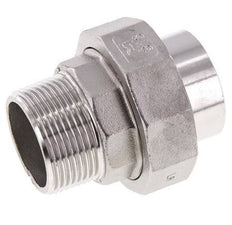 Raccord union droit R1 1/4'' mâle x 42.4mm extrémité à souder Acier inoxydable Joint plat PTFE 16bar (224.8psi)