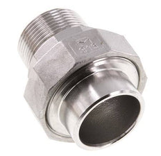Raccord union droit R1 1/4'' mâle x 42.4mm extrémité à souder Acier inoxydable Joint plat PTFE 16bar (224.8psi)