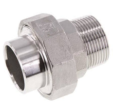 Raccord union droit R1 1/4'' mâle x 42.4mm extrémité à souder Acier inoxydable Joint plat PTFE 16bar (224.8psi)