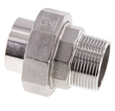 Raccord union droit R1 1/4'' mâle x 42.4mm extrémité à souder Acier inoxydable Joint plat PTFE 16bar (224.8psi)