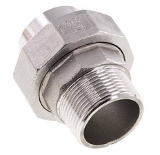 Raccord union droit R1 1/4'' mâle x 42.4mm extrémité à souder Acier inoxydable Joint plat PTFE 16bar (224.8psi)