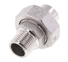 Raccord union droit R1/2'' mâle x 21.3mm extrémité à souder Acier inoxydable Joint plat PTFE 16bar (224.8psi)