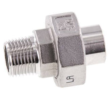 Raccord union droit R1/2'' mâle x 21.3mm extrémité à souder Acier inoxydable Joint plat PTFE 16bar (224.8psi)