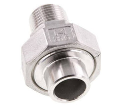 Union Straight Connector R1/2'' Male x 21.3mm Weld End Stainless Steel Flat Seal PTFE 16bar (224.8psi)