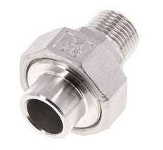 Raccord union droit R1/2'' mâle x 21.3mm extrémité à souder Acier inoxydable Joint plat PTFE 16bar (224.8psi)