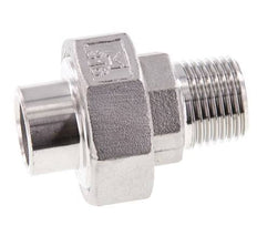 Raccord union droit R1/2'' mâle x 21.3mm extrémité à souder Acier inoxydable Joint plat PTFE 16bar (224.8psi)
