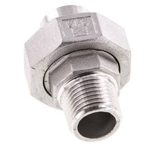 Raccord union droit R1/2'' mâle x 21.3mm extrémité à souder Acier inoxydable Joint plat PTFE 16bar (224.8psi)