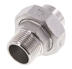 Raccord union droit R1'' mâle x 33.7mm extrémité à souder Acier inoxydable Joint plat PTFE 16bar (224.8psi)
