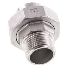 Raccord union droit R1'' mâle x 33.7mm extrémité à souder Acier inoxydable Joint plat PTFE 16bar (224.8psi)