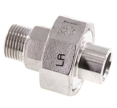 Raccord union droit R3/8'' mâle x 17.2mm extrémité à souder acier inoxydable joint plat PTFE 16bar (224.8psi)