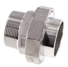 Union Straight Connector R2'' Male x 60.3mm Weld End Stainless Steel Flat Seal PTFE 16bar (224.8psi)