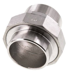 Union Straight Connector R2'' Male x 60.3mm Weld End Stainless Steel Flat Seal PTFE 16bar (224.8psi)