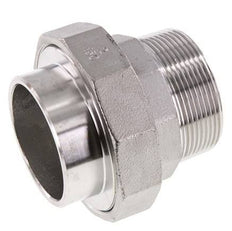 Raccord union droit R2'' mâle x 60.3mm extrémité à souder Acier inoxydable Joint plat PTFE 16bar (224.8psi)