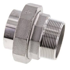 Raccord union droit R2'' mâle x 60.3mm extrémité à souder Acier inoxydable Joint plat PTFE 16bar (224.8psi)