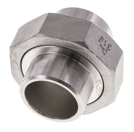 Union Connecteur droit 33.7mm Extrémité à souder Acier inoxydable Joint conique 16bar (224.8psi)