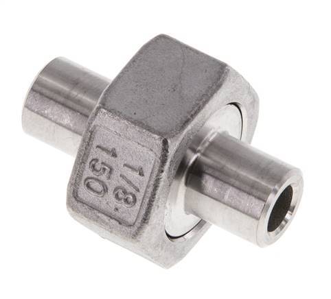 Union Straight Connector 10.2mm Weld End Stainless Steel Conical Seal 16bar (224.8psi)