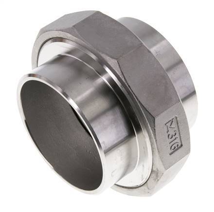 Union Connecteur droit 88.9mm Extrémité à souder Acier inoxydable Joint conique 16bar (224.8psi)