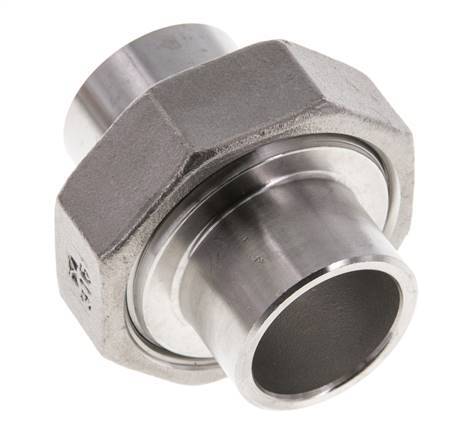 Union Straight Connector 26.9mm Weld End Stainless Steel Conical Seal 16bar (224.8psi)