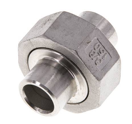 Union Connecteur droit 17.2mm Extrémité à souder Acier inoxydable Joint conique 16bar (224.8psi)