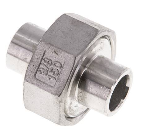Union Connecteur droit 17.2mm Extrémité à souder Acier inoxydable Joint conique 16bar (224.8psi)