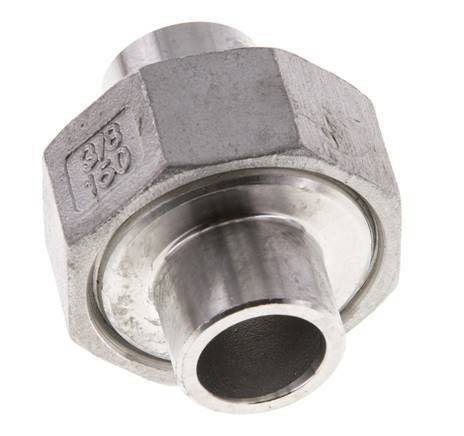Union Connecteur droit 17.2mm Extrémité à souder Acier inoxydable Joint conique 16bar (224.8psi)
