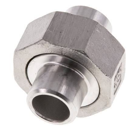 Union Connecteur droit 17.2mm Extrémité à souder Acier inoxydable Joint plat PTFE 16bar (224.8psi)