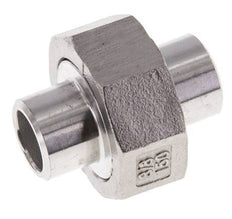 Union Connecteur droit 17.2mm Extrémité à souder Acier inoxydable Joint plat PTFE 16bar (224.8psi)
