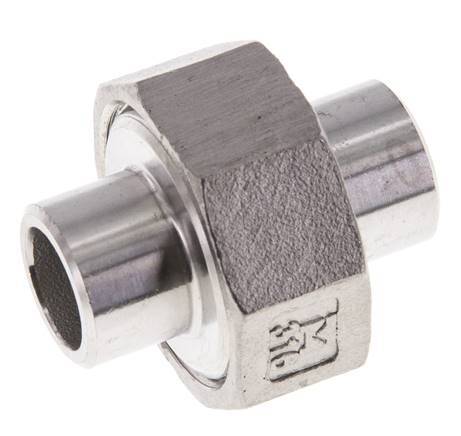 Union Connecteur droit 17.2mm Extrémité à souder Acier inoxydable Joint plat PTFE 16bar (224.8psi)