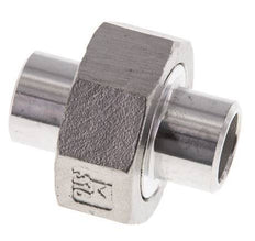 Union Connecteur droit 17.2mm Extrémité à souder Acier inoxydable Joint plat PTFE 16bar (224.8psi)