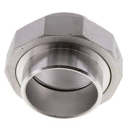 Union Connecteur droit 60.3mm Extrémité à souder Acier inoxydable Joint plat PTFE 16bar (224.8psi)