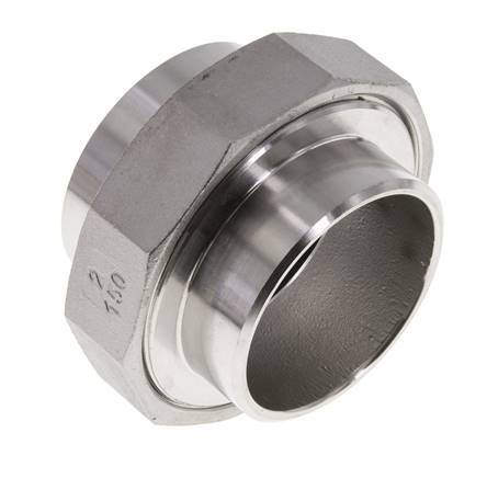 Union Connecteur droit 60.3mm Extrémité à souder Acier inoxydable Joint plat PTFE 16bar (224.8psi)